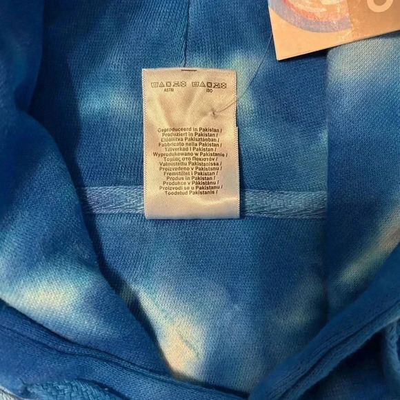Colortone Blue Tie Dye Women's Pullover Hoodie Front Pocket Size Large NWT - Picture 8 of 10